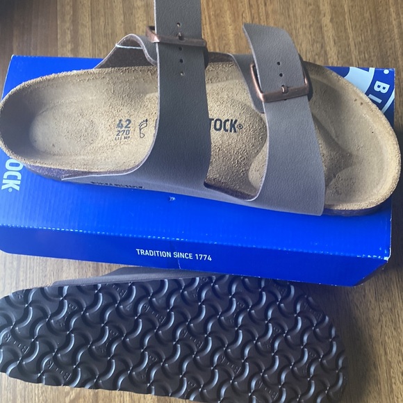 Birkenstock Arizona Soft Slide Sandal in Mocha Sz: EU42/US L 11 US M 9 - Picture 4 of 7